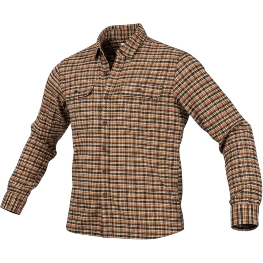 LL‎ Bean Slightly Fitted Hemp Cotton Plaid Long Sleeve Flannel Shirt Mens Large